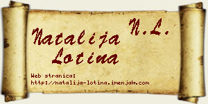 Natalija Lotina vizit kartica